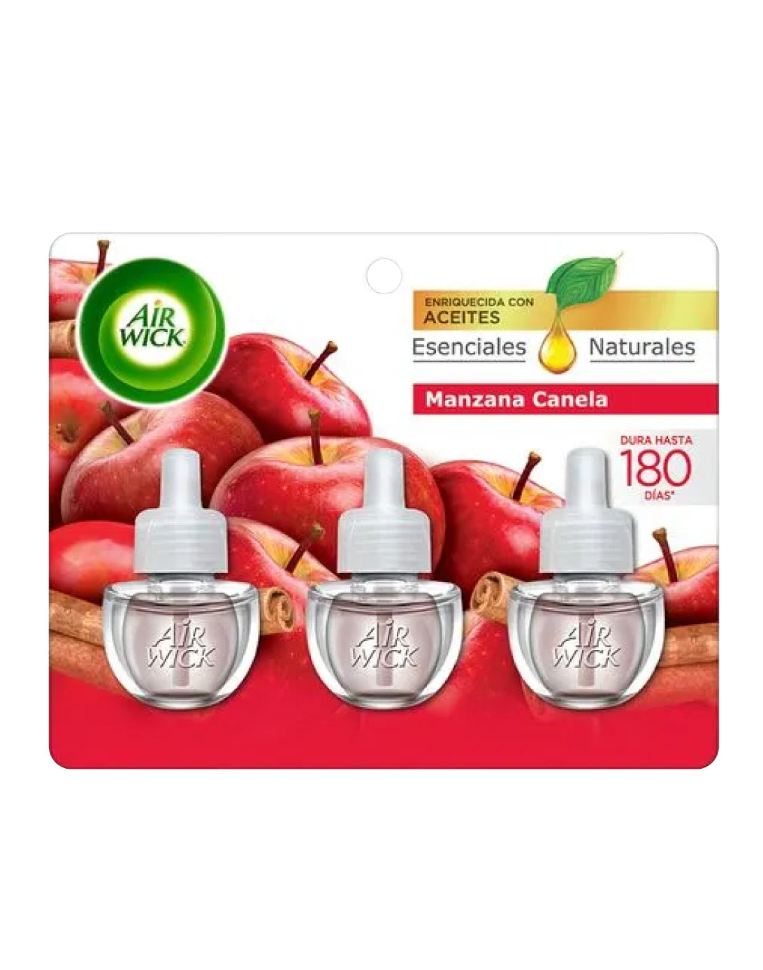 AirWick Recarga Desodorante Electrico Manzana Canela 3 unid - Puntolimpieza